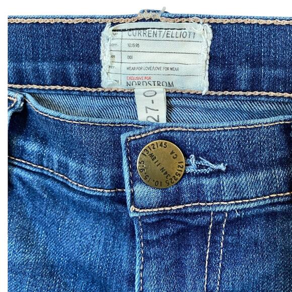 CURRENT/ELLIOTT The Cropped Straight Limitless Destroy Released Hem 27 Excellent - Picture 13 of 16